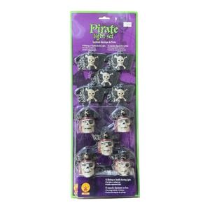 Pirate Skull 10 Blinking Or Steadily Burning Light Set